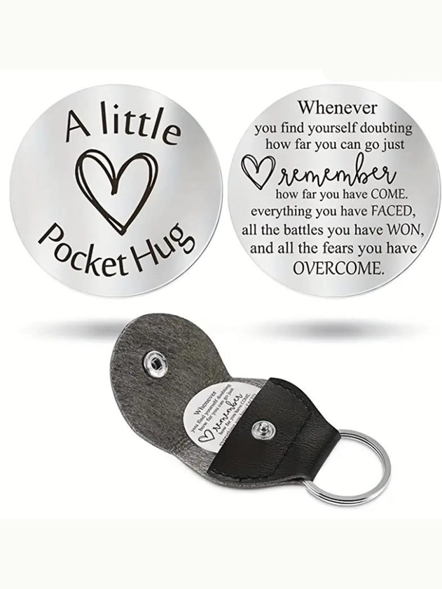 Street 1pc Inspirational Stainless Steel Keychain Pendant - A Perfect Gift For Any Occasion!