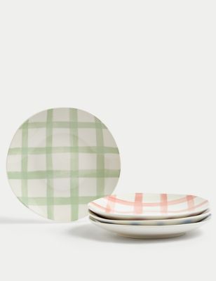 Set of 4 Striped Side Plates | M&S Collection | M&S