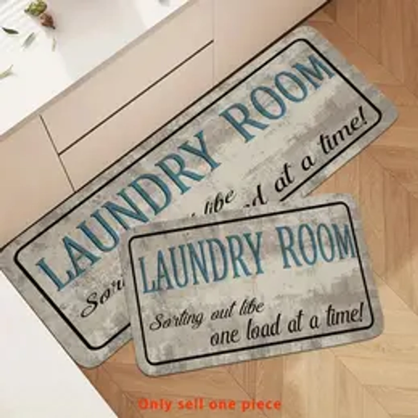 Letter Pattern Floor Mat, 1 Count Soft Non-slip Floor Rug, Area Rug For Living Room Kitchen Bathroom Entryway