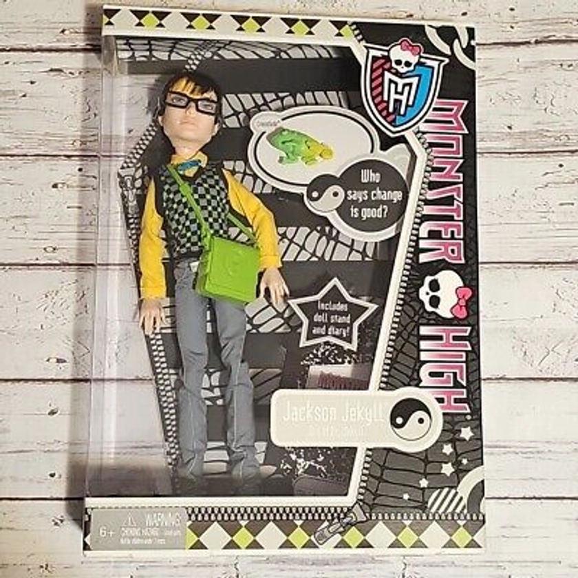 Monster High Jackson Jekyll Doll NIB Diary Pet Glasses Bag First Wave X3649