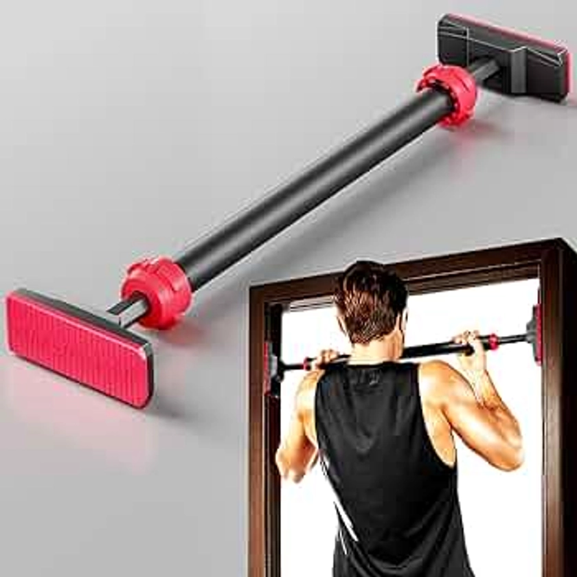 FitBeast Pull Up Bar for Doorway, Strength Training Pullup Bar with No Screws, Chin Up Bar with Adjustable Width Locking Mechanism, Doorway Pull Up Bar Max Load 250Kg for Home Gym Upper Body Workout