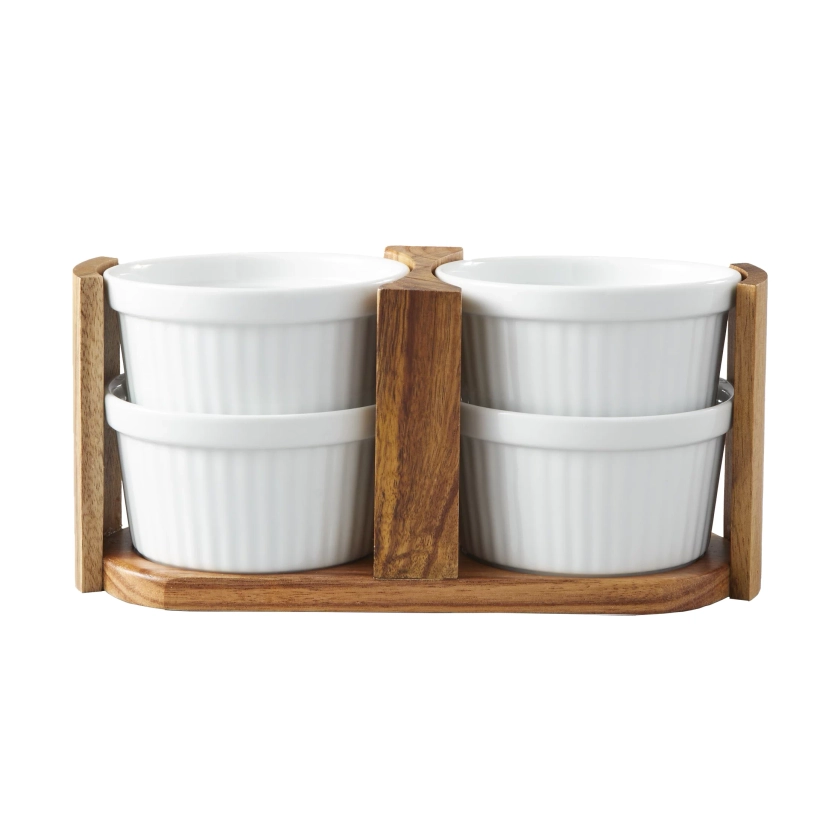 Better Homes & Gardens Acacia Wood Ramekin Caddy Set, 1.12 Pounds