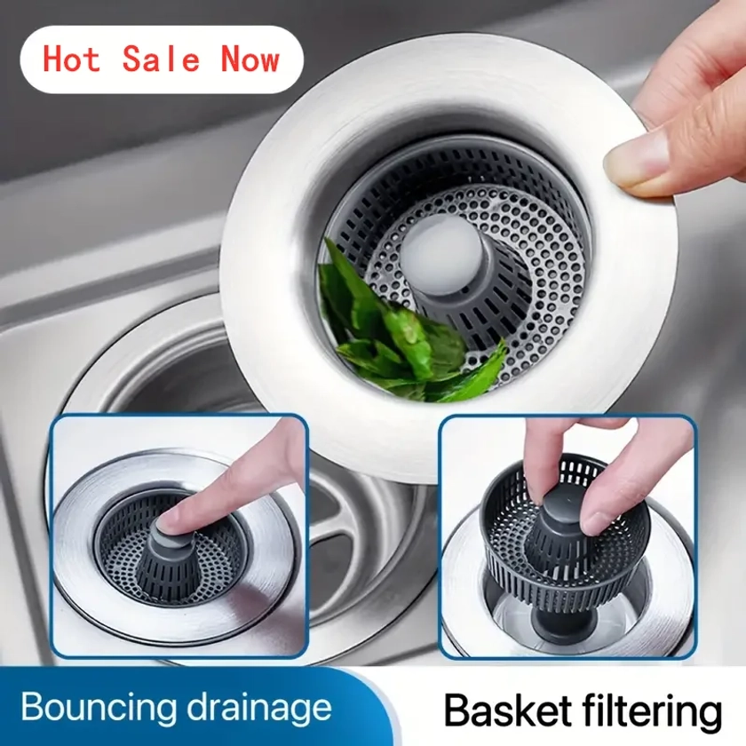 New Upgraded Sink Bounce Core Drain Strainer - 1PC ONLY