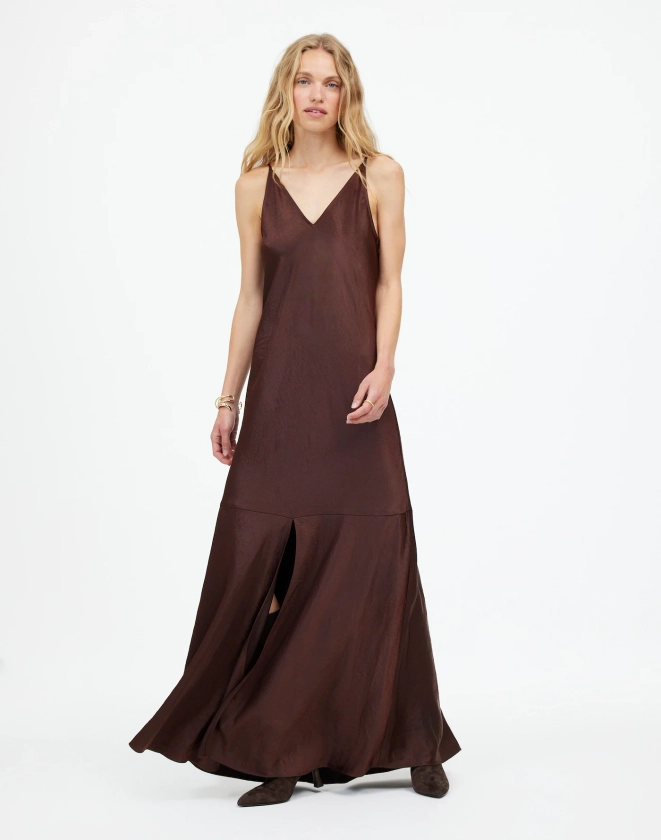 Satin Sleeveless Maxi Slip Dress