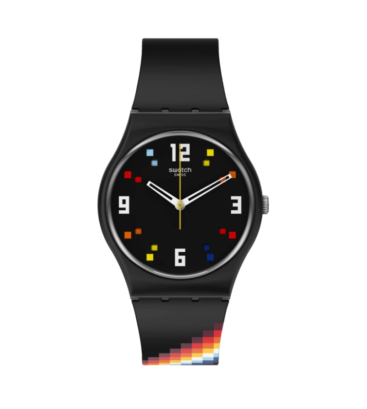 SO28B705 - BLACK CAROUSEL SQUARES - Swatch® Australia