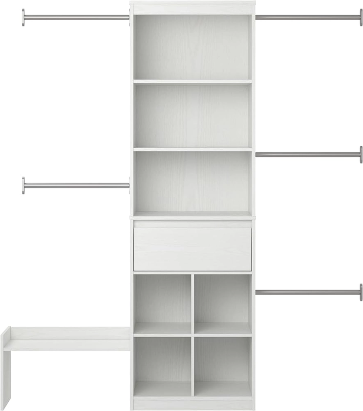 Little Seeds Grow with Me Adjustable Kids’ Closet Organizer System, White