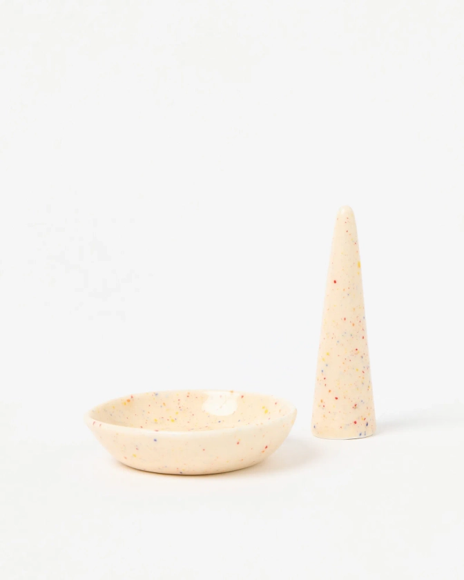 Rainbow Speckle Ring Holder & Trinket Dish | Oliver Bonas