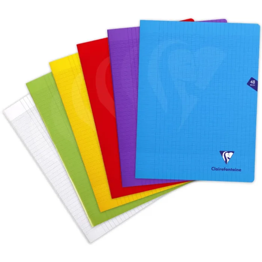 Clairefontaine Mimesys - Cahier polypro 24 x 32 cm - 48 pages - grands carreaux (Seyes) - disponible dans différentes couleurs