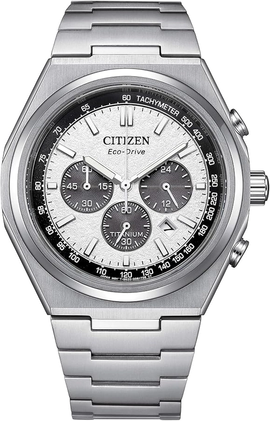 Citizen Chrono Super Titanium men's watch with white background CA4610-85A Eco Drive