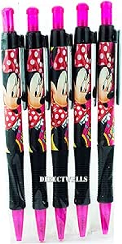 Amazon.com : Disney Minnie Mouse 5 Retractable Pens Pack : Office Products