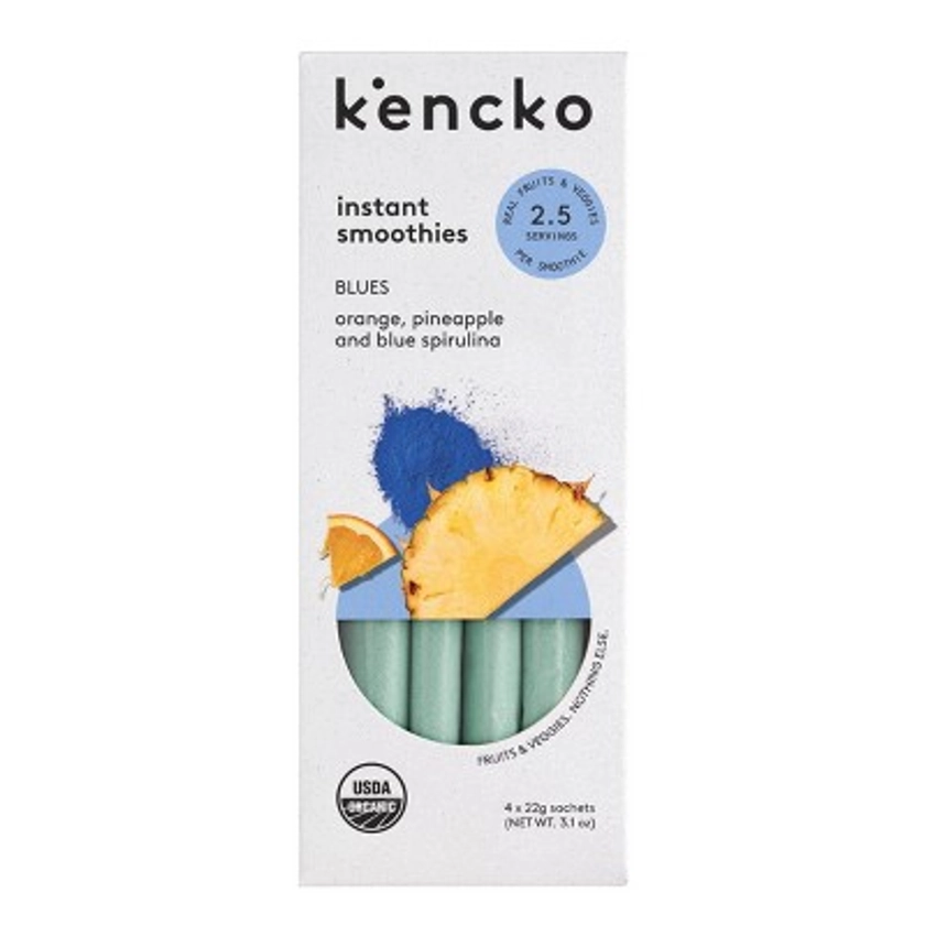 Kencko Blues Organic Instant Fruit & Veggie Smoothies Powdered Drink Mix - 4pk/.78 oz Packets