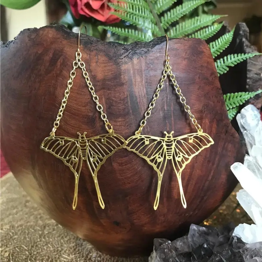 Boho Chic Moth Earrings Hollowed Alloy Design Lightweight - Temu