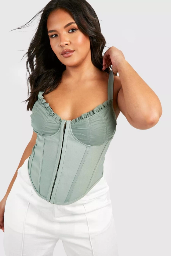 Sage Plus Ruched Cup Bandage Corset Top