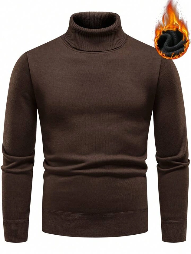 Manfinity Homme Men Solid Turtleneck Sweater