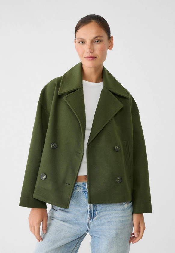 Manteau court croisé