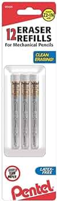Pentel® Eraser Refills For Mechanical Pencils, White, Pack Of 12