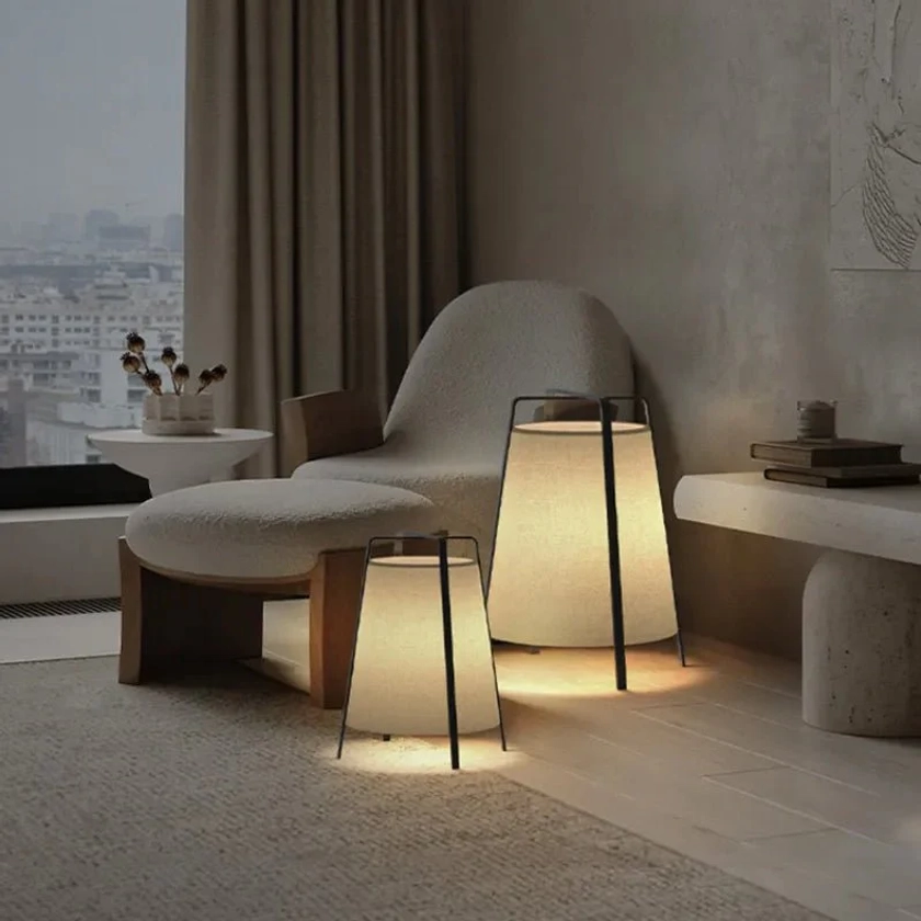 Japanese Style Fabric Floor Lamp