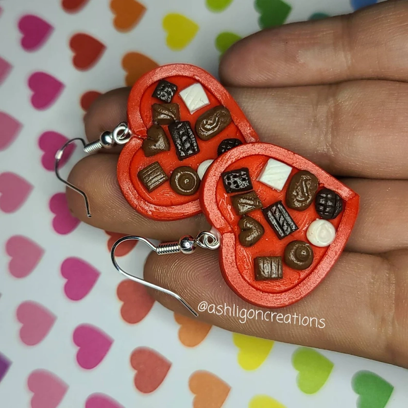 Valentine Box of Chocolate Earrings - Etsy