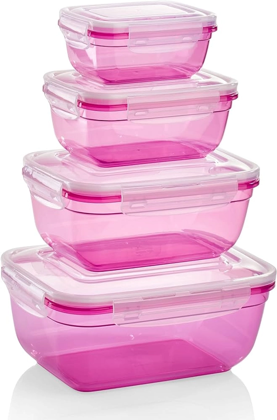 Grizzly Food Storage Containers with Lids - Rectangular - Pack of 4 - Leakproof - Airtight - BPA Free