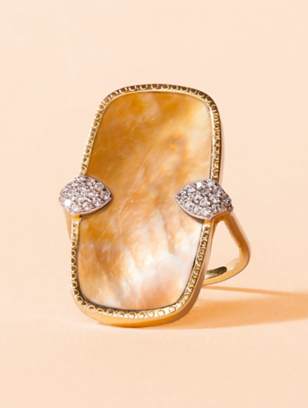 Bague Sangha - Nacre Rose