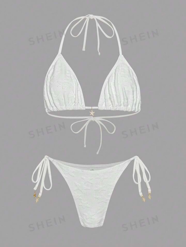 SHEIN Swim Mod Women's Halter Neck Strap Swimsuit Set | SHEIN USA