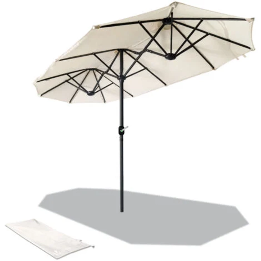 Parasol Jardin Double Aluminium 150 x 300 cm beige