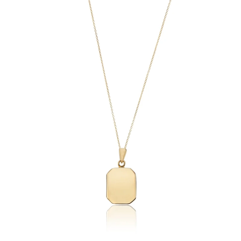 Gold Small Square Locket Necklace