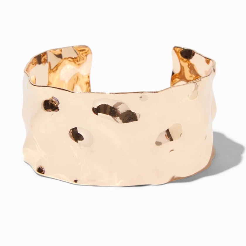Gold-tone Crumpled Cuff Bracelet