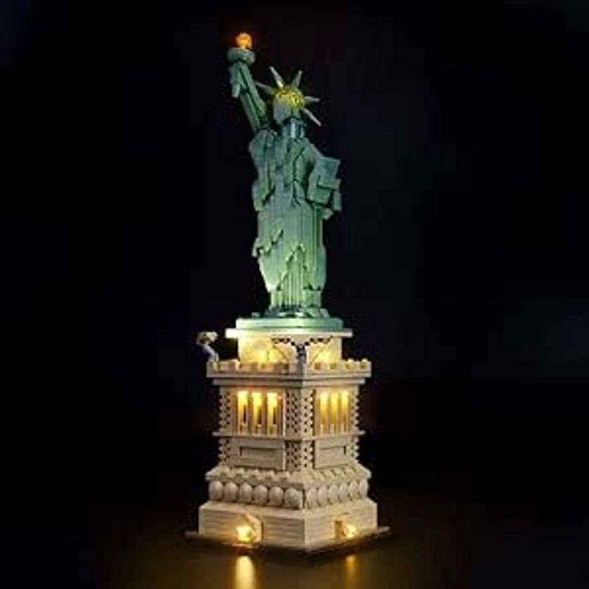 BRIKSMAX Kit de LED pour La Statue de la Liberté, Compatible avec la Maquette Lego 21042, La Maquette de Construction n'est Pas Incluse