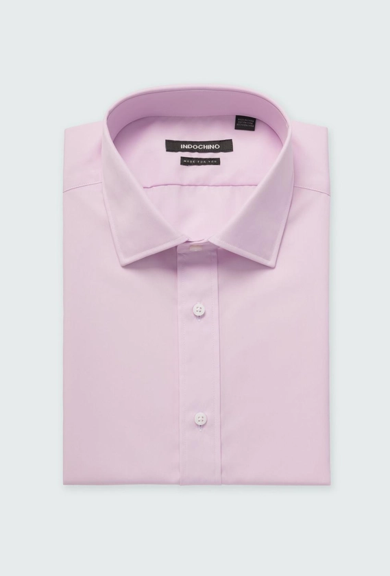 Men's Dress Shirts - Helston Anti-Wrinkle Pink Shirt | INDOCHINO