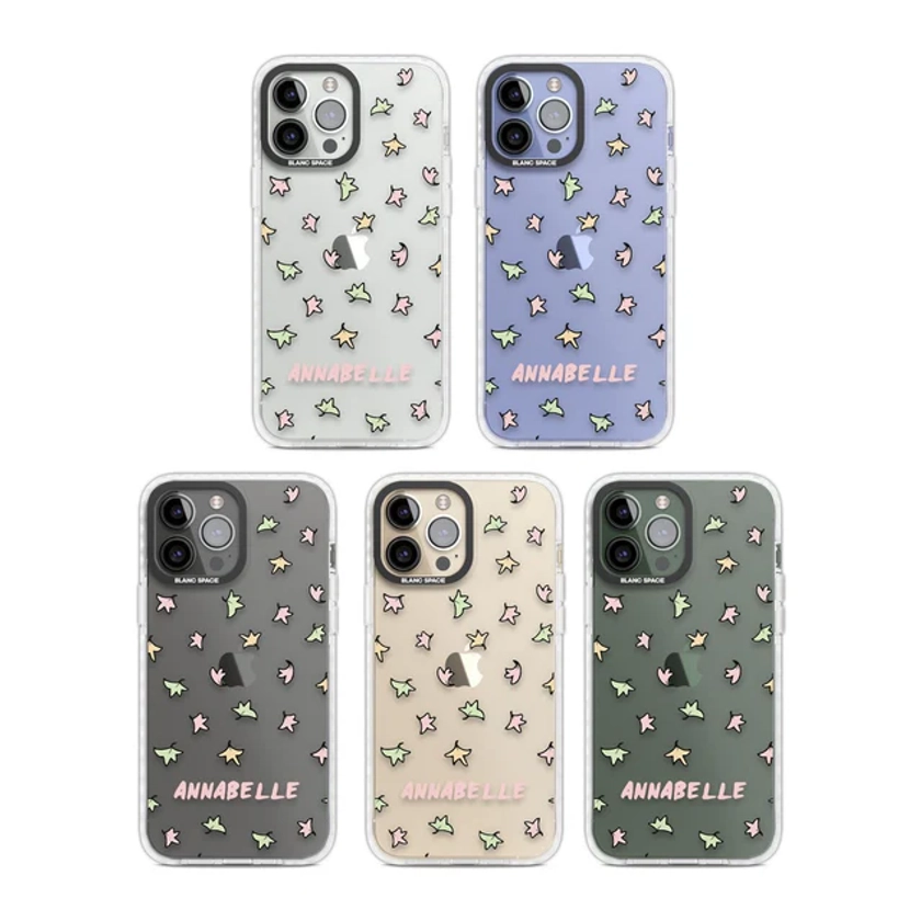 Personalised Heartstopper Leaves Pattern iPhone Case - iPhone 12 / Black Impact Case - Blanc Space