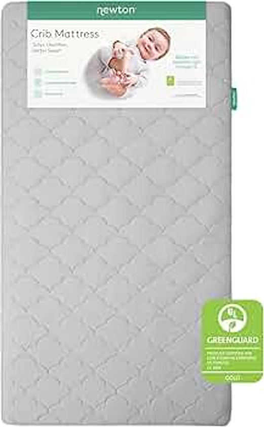 Newton Baby Crib Mattress and Toddler Bed - Ultra-Breathable Proven to Reduce Suffocation Risk, Washable Core & Cover, 2-Stage, Plush 5.5" Thick- Moonlight Grey