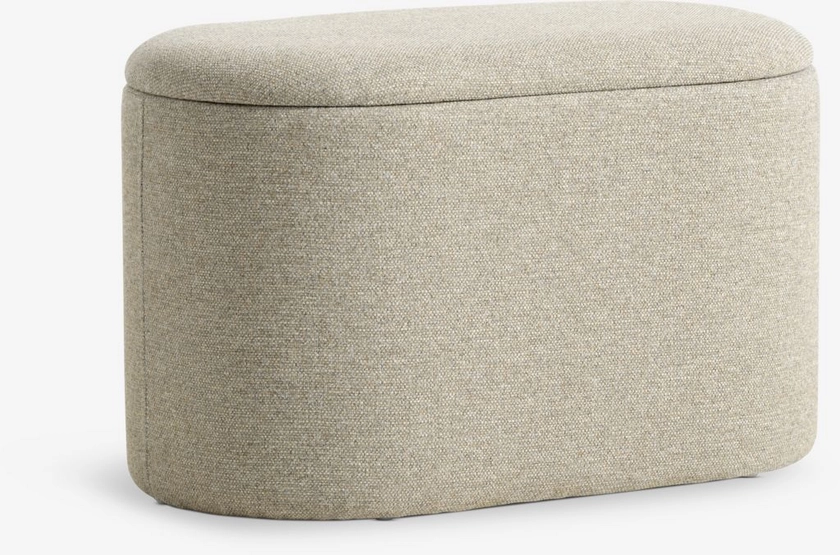 Pouf GISLEV 65x36 a/rangement tissu sable | JYSK