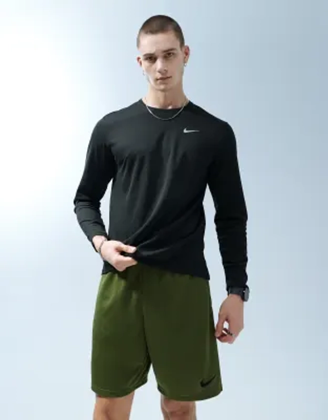 Nike Running - Dri-FIT - Miler - T-shirt à manches longues - Noir | ASOS