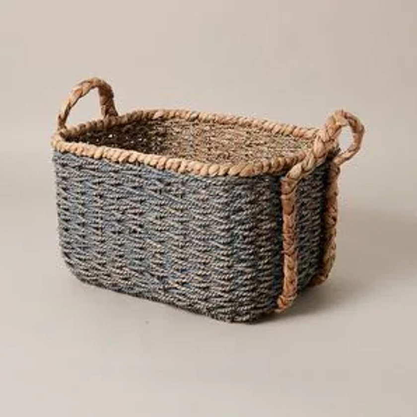 Blue Seagrass Rectangle Basket