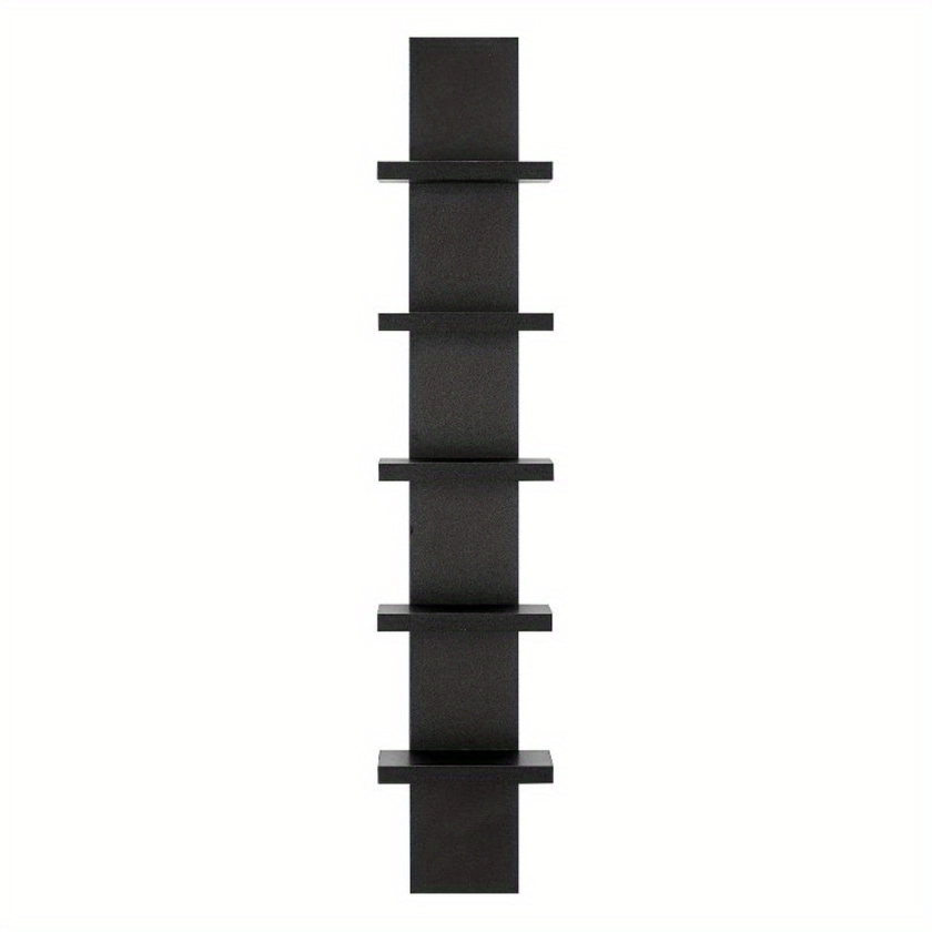 Slim Vertical Column Wall Shelf, 5 Tier Wall Shelf Unit Narrow Smooth Laminate Finish - Vertical Column Utility