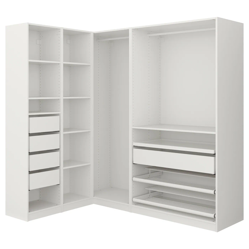 PAX armoire d'angle, blanc, 160/188x201 cm - IKEA