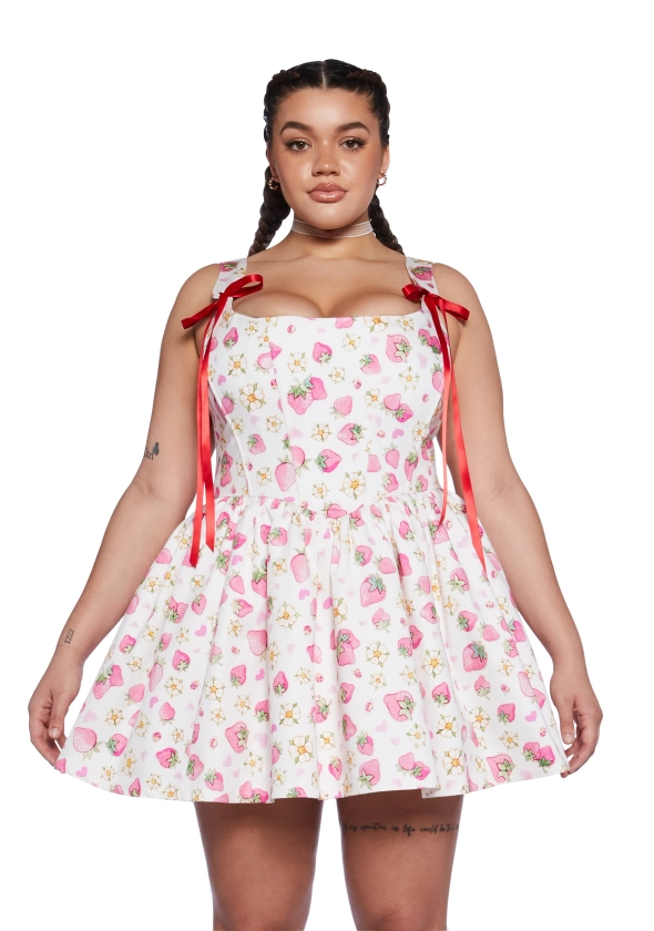 Plus Ladybug Summer Corset Mini Dress