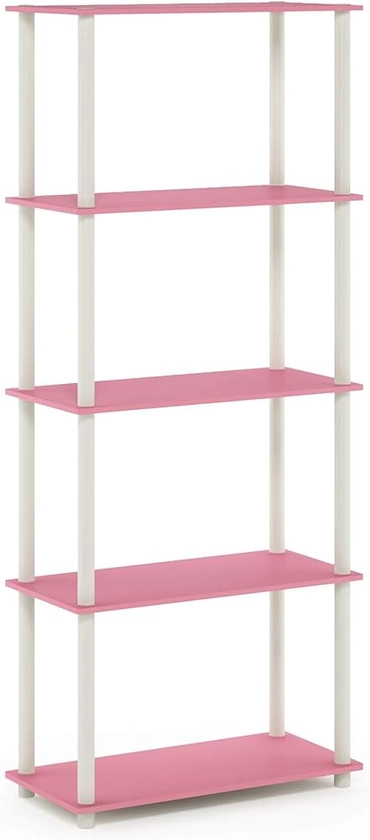 Furinno Toolless Shelves, Wood, Pink/White, one size : Amazon.co.uk: Home & Kitchen