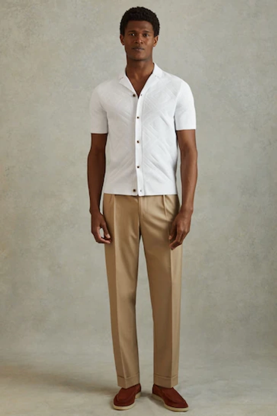 Buy Reiss White Biarritz Cotton Cuban Collar Shirt from the Next UK online shop