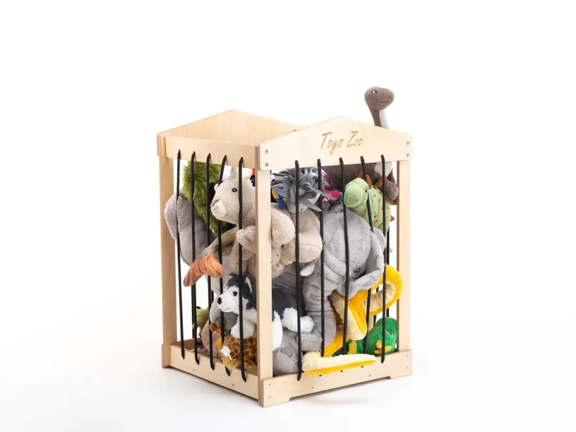 Organisateur de zoo de jouets Cage de rangement pour peluches Support autoportant pour animal en peluche avec cordes d'accès facile et base mobile - Etsy France