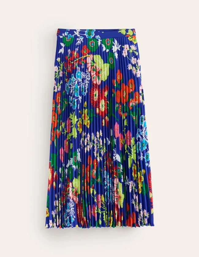 Pleated Midi Skirt - Surf the Web, Wildflower | Boden US