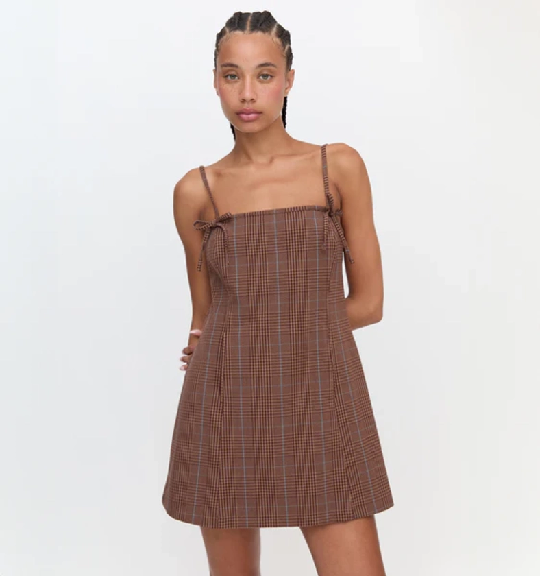 The Rennie Dress - Brown Plaid