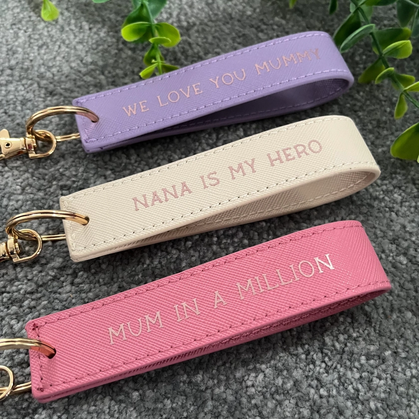 Faux leather personalised wristlet