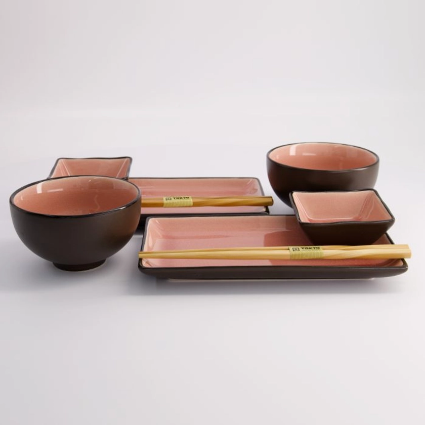 Tokyo Design Studio - Glassy Pink - Sushi Servies Set - Authentiek Japanse Eetervaring.