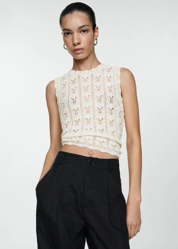 Crochet top - Dames | MANGO Nederland