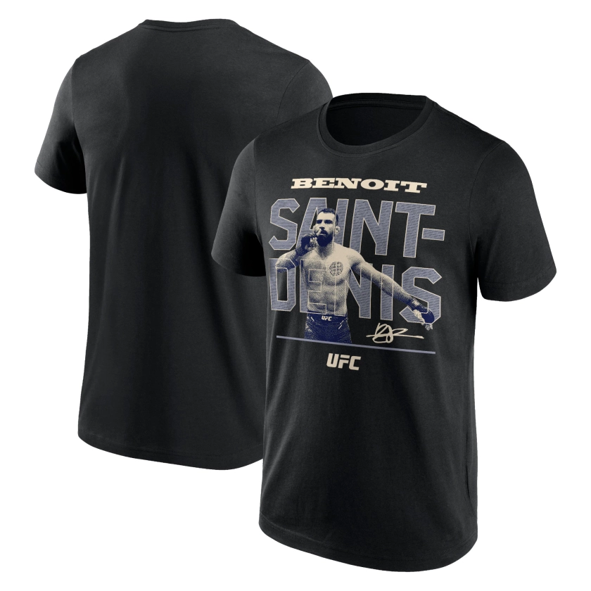 UFC Benoit Saint Denis Retro Bitmap T-Shirt - Black - Mens