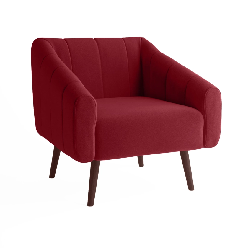 Maisons du monde - Fauteuil en velours bordeaux