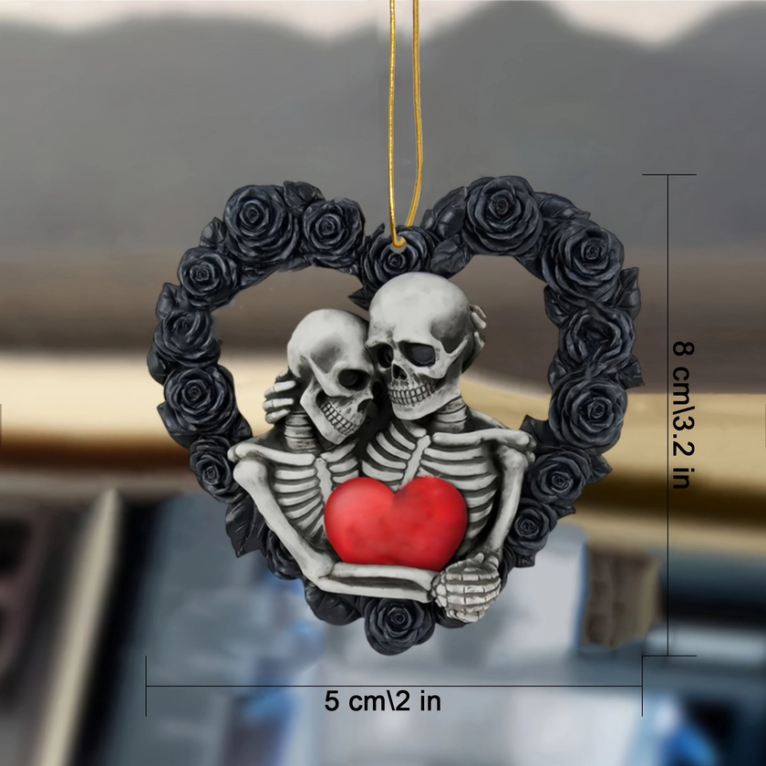 1pc, Acrylic Skull Valentine&#39;s Day Ornament Pendant Love, Valentine&#39;s Day Decor Wedding Room Wedding Decoration Supplies, Aesthetic Room Decor, Home D