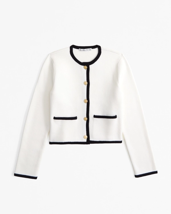 Femme Veste en maille ras du cou LuxeLoft | Femme Nouveautés | Abercrombie.com